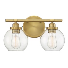 Carson 14-Inch Warm Brass Bathroom Light by Savoy House