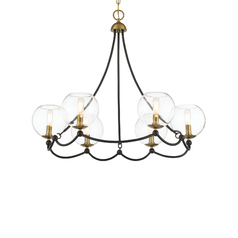 Kearney Park 6-Light Chandelier in Coal & Brass by Minka Lavery