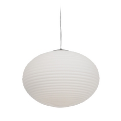 Modern Pendant with White Glass in Brushed Steel by Access Lighting