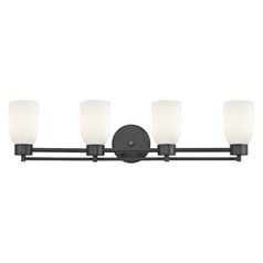 Modern Bathroom Light White Glass Black 4 Lt
