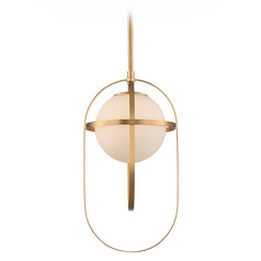 Kalco Lighting Lennox New Brass Mini-Pendant Light with Globe Shade