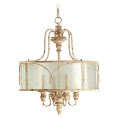 Salento Persian White Pendant with Drum Shade by Quorum Lighting