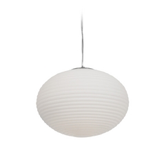 Modern Pendant with White Glass in Brushed Steel by Access Lighting
