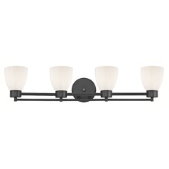 Modern Bathroom Light White Glass Black 4 Lt
