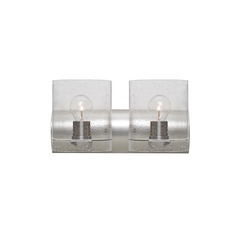 Seeded Glass Bathroom Light Satin Nickel Celtic by Besa Lighting