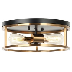 Clarke Black & Aged Gold Flush Mount by Matteo Lighting