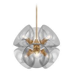 Troy Lighting Salix Patina Brass LED Pendant Light with Bowl / Dome Shade