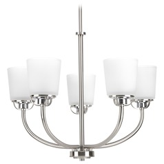 West Village Chandelier in Brushed Nickel & Chrome by Progress Lighting