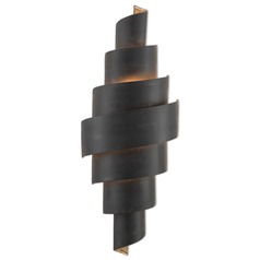 Currey and Company Chiffonade French Black / Painted Gold Sconce