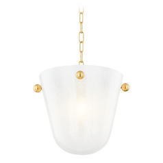Mitzi By Hudson Valley Rima Aged Brass LED Pendant Light with Bowl / Dome Shade