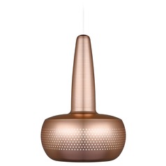 UMAGE Brushed Copper / White Pendant Light with Brushed Copper Metal Shade