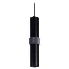 Cicada Black & Knurled Black Accent LED Mini Pendant by Avenue Lighting