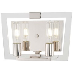 Crystal Chrome 2-Light Bath Light in Polished Nickel by George Kovacs