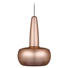 UMAGE Brushed Copper / Black Pendant Light with Brushed Copper Metal Shade