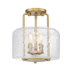 Avalon 3-Light Warm Brass Semi Flush Mount by Savoy House