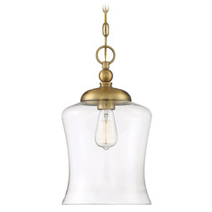 9.75-Inch Pendant in Natural Brass by Meridian