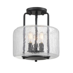 Avalon 3-Light Black Semi Flush Mount by Savoy House