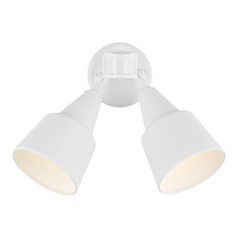 White LED Outdoor Double Flood Light with Motion Sensor by Generation Lighting