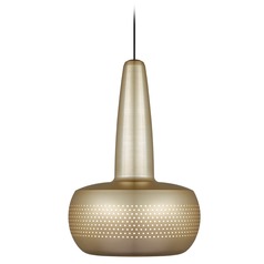 UMAGE Brushed Brass / Black Pendant Light with Brushed Brass Metal Shade