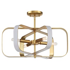 Aureum Matte White with Honey Gold Semi-Flush Mount by Minka Lavery