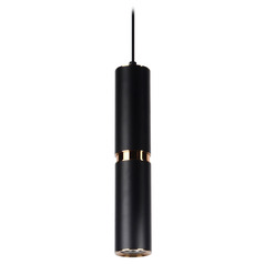 Cicada 10-Inch LED Pendant in Black & Brass by Avenue Lighting
