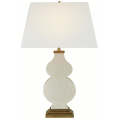 Visual Comfort Signature Collection Anita Tea Stain Crackle Table Lamp with Rectangle Shade