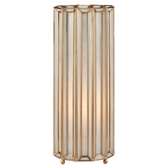 Currey and Company Daze White / Antique Brass Table Lamp with Cylindrical Shade
