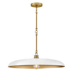 Sadie Medium Pendant in Lacquered Brass & White by Hinkley Lighting