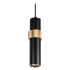 Cicada 10-Inch LED Pendant in Black & Brass by Avenue Lighting