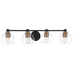 Keyport Sand Coal with natural Brushed Brass Bathroom Light by Minka Lavery
