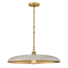 Sadie Medium Pendant in Brass & Light Taupe by Hinkley Lighting