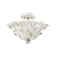 Semi-Flushmount Light in Antique White Finish
