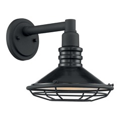 Blue Harbor Gloss Black & Silver Outdoor Wall Light by Satco Lighting