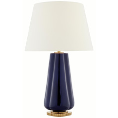 Visual Comfort Signature Collection Penelope Denim Porcelain Table Lamp with Empire Shade