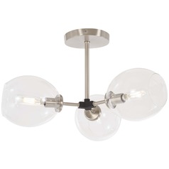 Nexpo Semi-Flush Mount in Brushed Nickel & Black by George Kovacs