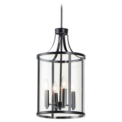 Maxim Lighting Sentinel Black Pendant Light with Cylindrical Shade