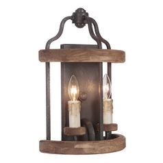 Ashwood 16.50-Inch Textured Black & Whiskey Barrel Sconce by Craftmade Lighting