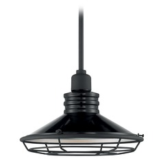 Blue Harbor Gloss Black & Silver Outdoor Hanging Light by Satco Lighting