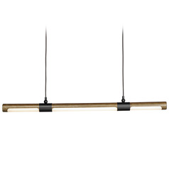 Rollo LED Linear Pendant in Antique Pecan & Black by ET2 Lighting