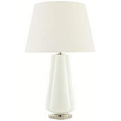 Visual Comfort Signature Collection Penelope White Porcelain Table Lamp with Empire Shade