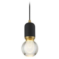 George Kovacs Mixed Up Sand Coal & Mountain Gold LED Mini-Pendant Light with Globe Shade