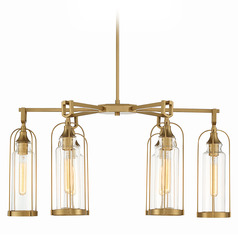 Yasmin 6-Light Oval Chandelier in Aged Gold by Eurofase Lighting