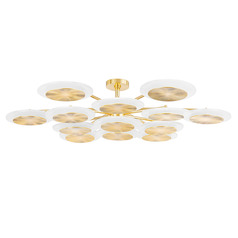 Corbett Lighting Topaz Vintage Polished Brass LED Semi-Flushmount Light