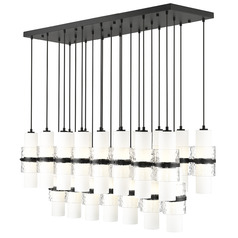 Z-Lite Cayden Matte Black Multi-Light Pendant with Cylindrical Shade
