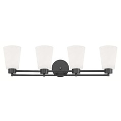 Modern Bathroom Light White Glass Black 4 Lt