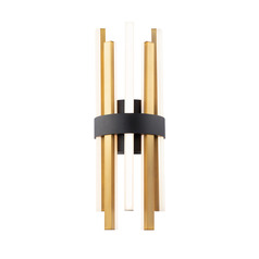 Harmonix 20-Inch LED Wall Sconce in Black & Aged Brass by Modern Forms