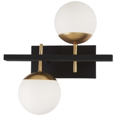 Alluria 2-Light Wall Sconce in Weathered Black & Autumn Gold by George Kovacs