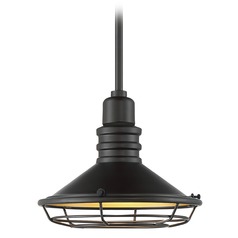 Blue Harbor Dark Bronze & Gold Outdoor Hanging Light by Satco Lighting