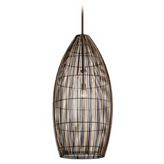 Holden Bronze Pendant with Oblong Shade by Troy Lighting