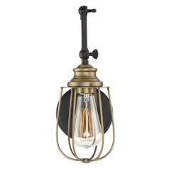 11-Inch High Adjustable Wall Sconce in Bronze & Brass by Meridian